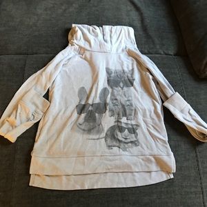 grey long sleeve shirt with hoodie